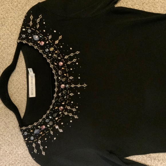 Women’s Black Ornate Sweater Top - Picture 4 of 6